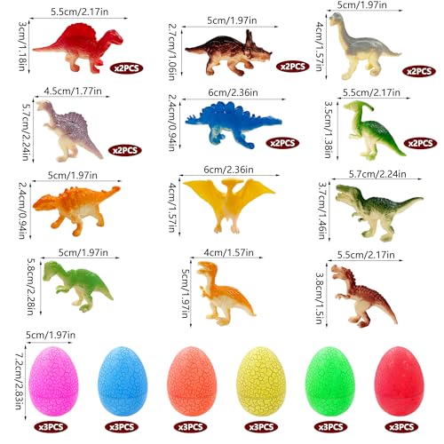 XIPEGPA 18Set Dinosaur Eggs with Mini Dinosaur Figures Goodie Bag Stuffers Easter Eggs and Birthday Party - Image 5