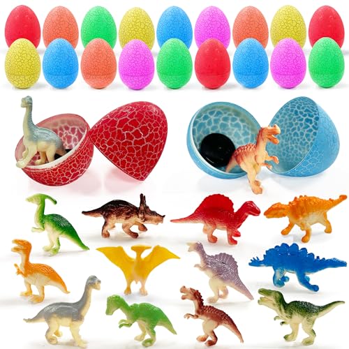 XIPEGPA 18Set Dinosaur Eggs with Mini Dinosaur Figures Goodie Bag Stuffers Easter Eggs and Birthday Party - Image 1