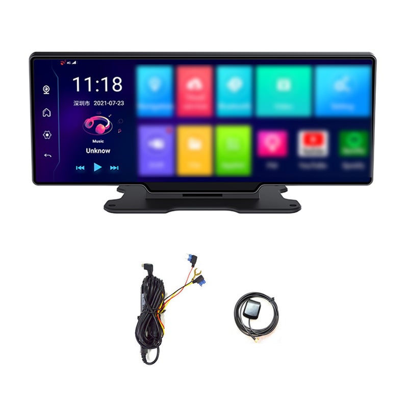 BT Wide Screen Car Video Recorder Auto Dash Cam Car Camera Recorder Night Viewing 10.26in DVR 170 Degree Wide Angle Car Global Positioning System Navigation Camcorder - Image 1