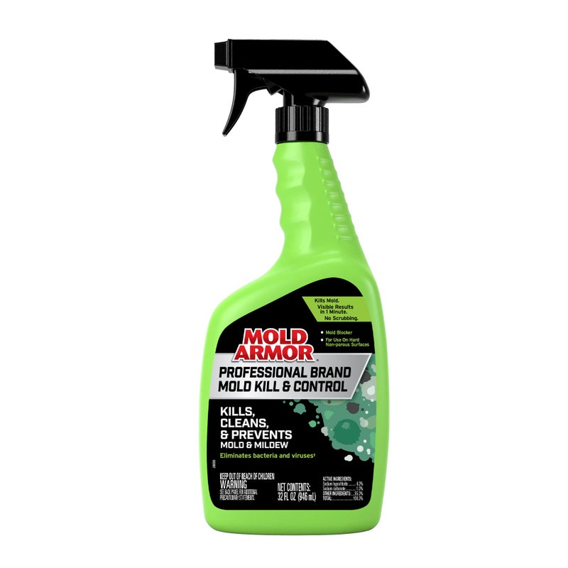 mold armor رذاذ قتل ومكافحة العفن من ماركة مولد أرمور الاحترافية، 32 أونصة، مزيل العفن والعفن على الأسطح الصلبة، نتائج مرئية في دقائق، يقضي على البكتيريا والفيروسات - Image 1