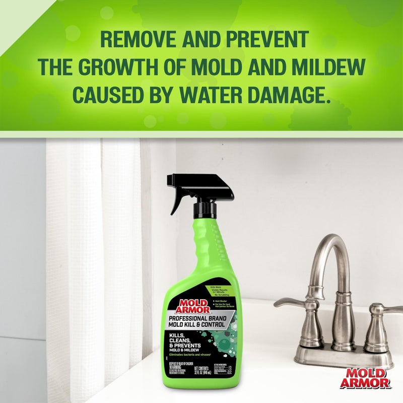 mold armor رذاذ قتل ومكافحة العفن من ماركة مولد أرمور الاحترافية، 32 أونصة، مزيل العفن والعفن على الأسطح الصلبة، نتائج مرئية في دقائق، يقضي على البكتيريا والفيروسات - Image 4