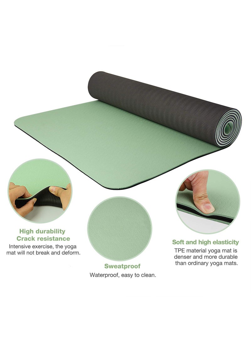 Nariele Non Slip Yoga Mat, Extra Thick 6MM TPE Fitness Exercise Mat with Carrying Sling  Storage Bag, Workout Mats for Women Men, for Home, Pilates and Floor Exercises - Image 4