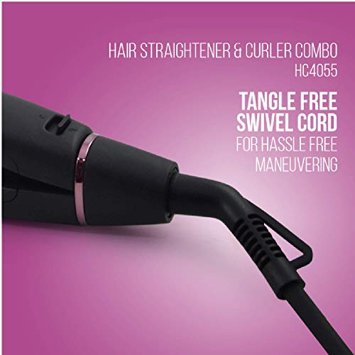 Havells HC4055 Hair Straightener and Curler Combo, Straightens and Curls, Suitable for All Hair Types and Chrome) (Black) - Image 5
