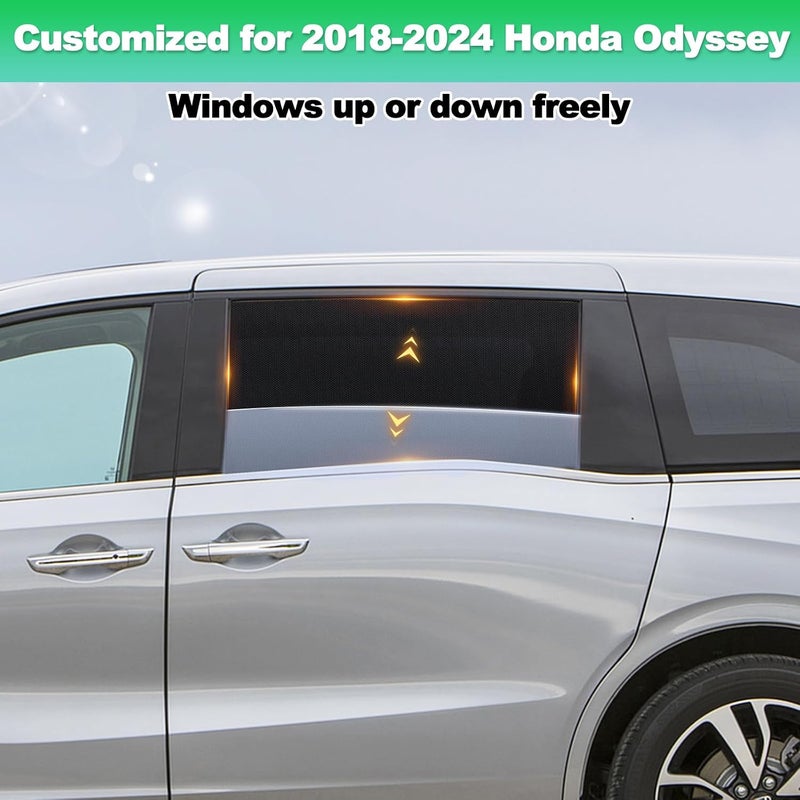 ستائر نوافذ السيارة لسيارة Odyssey 2018-2024 - ستارة شمسية للنافذة الجانبية الخلفية للأطفال، أغطية نوافذ خصوصية سيارة بشبكة قابلة للتنفس، حماية من الأشعة فوق البنفسجية وعزل حراري للسفر، القيلولة، التخييم - Image 3