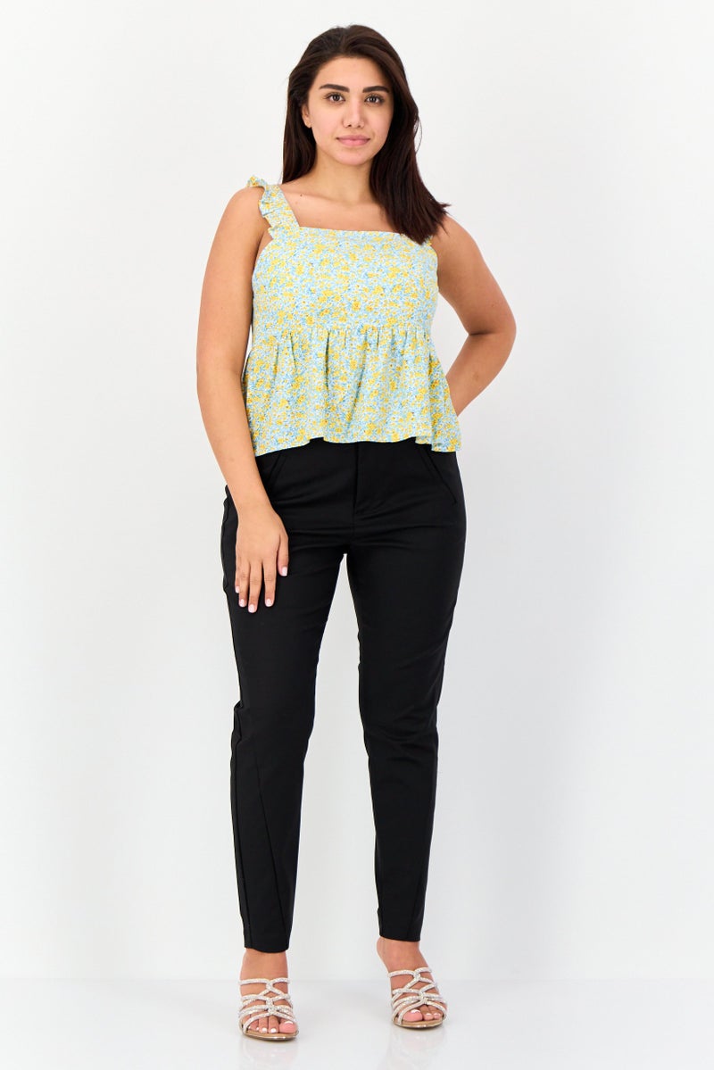 ONLY Women Square Neck Sleeveless Allover Print Tank Top, Multicolor - Image 3