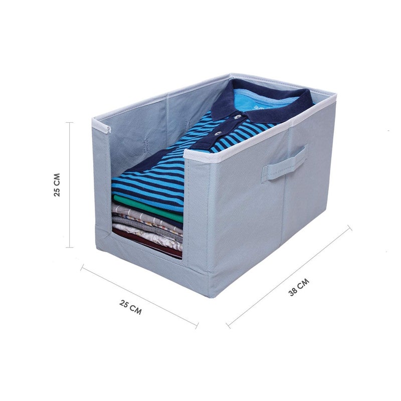 Whitekrafts Non Woven Shirt StackerShirt Organizer Wardrobe Organizer 4 Pcs Combo Grey - Image 4