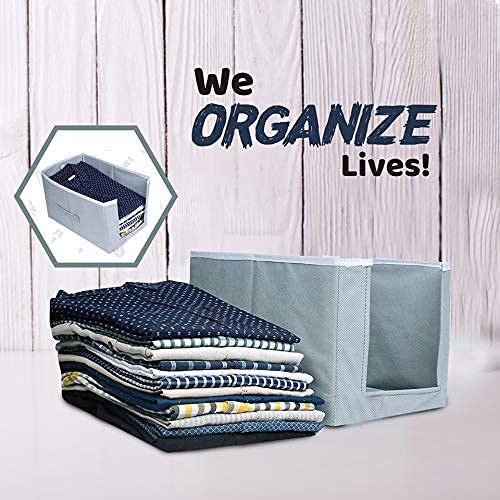 Whitekrafts Non Woven Shirt StackerShirt Organizer Wardrobe Organizer 4 Pcs Combo Grey - Image 5