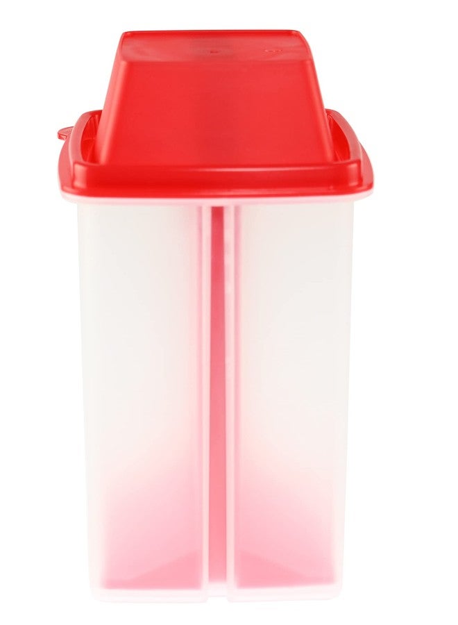 Home-X Pickle Storage Container, Straining Pickle Jar, Filter Insert, Sieve Food Saver Container, 7 ½” L x 4 ¼” W x 4 ¼” H, Red - Image 1