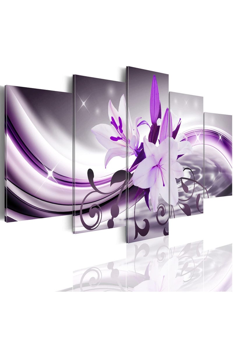YongArt Abstract Light Purple Flower Poster - Blush Purple Floral Canvas Wall Art Over Bed Painting Wall Decor, Bedroom Wall Decor, Orchid Picture Artwork, Office Decor Art Picture (F,40x20inch) - Image 1