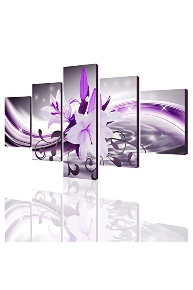 YongArt Abstract Light Purple Flower Poster - Blush Purple Floral Canvas Wall Art Over Bed Painting Wall Decor, Bedroom Wall Decor, Orchid Picture Artwork, Office Decor Art Picture (F,40x20inch) - Image 5