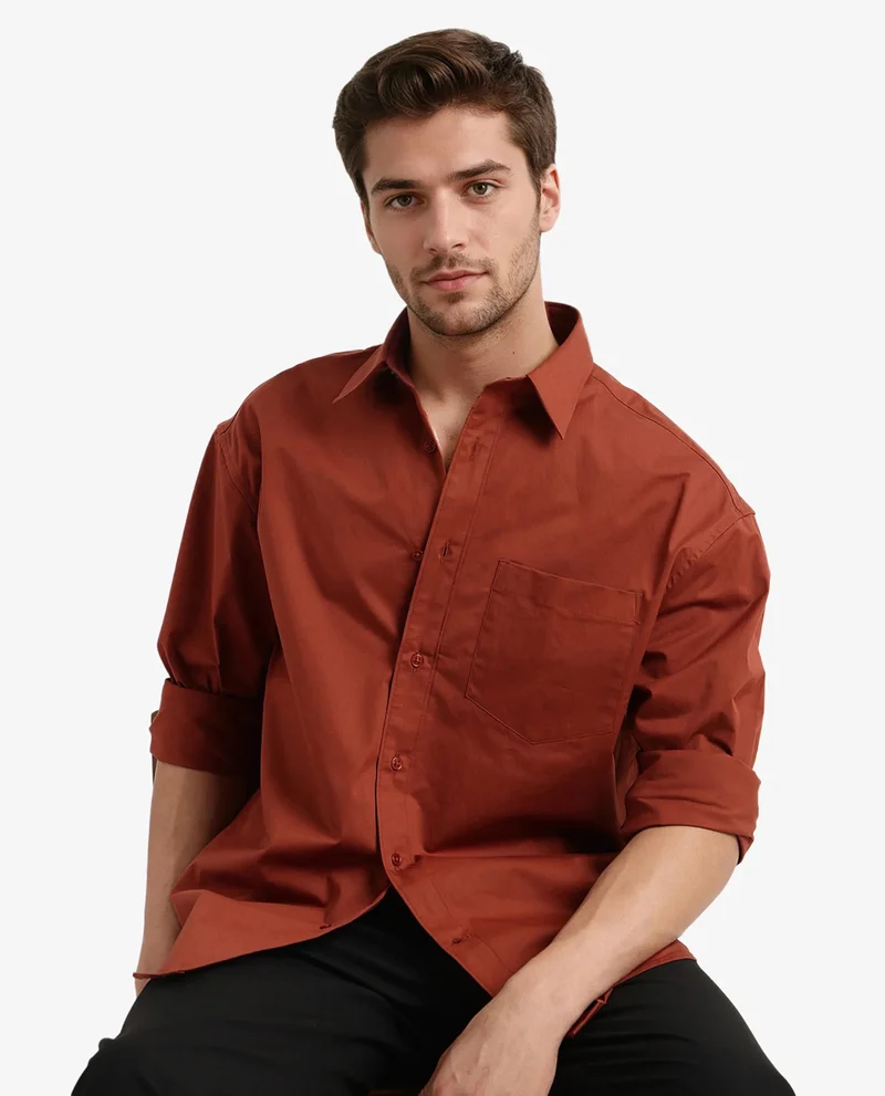 Rare Rabbit Men's Plain Cotton Shirt