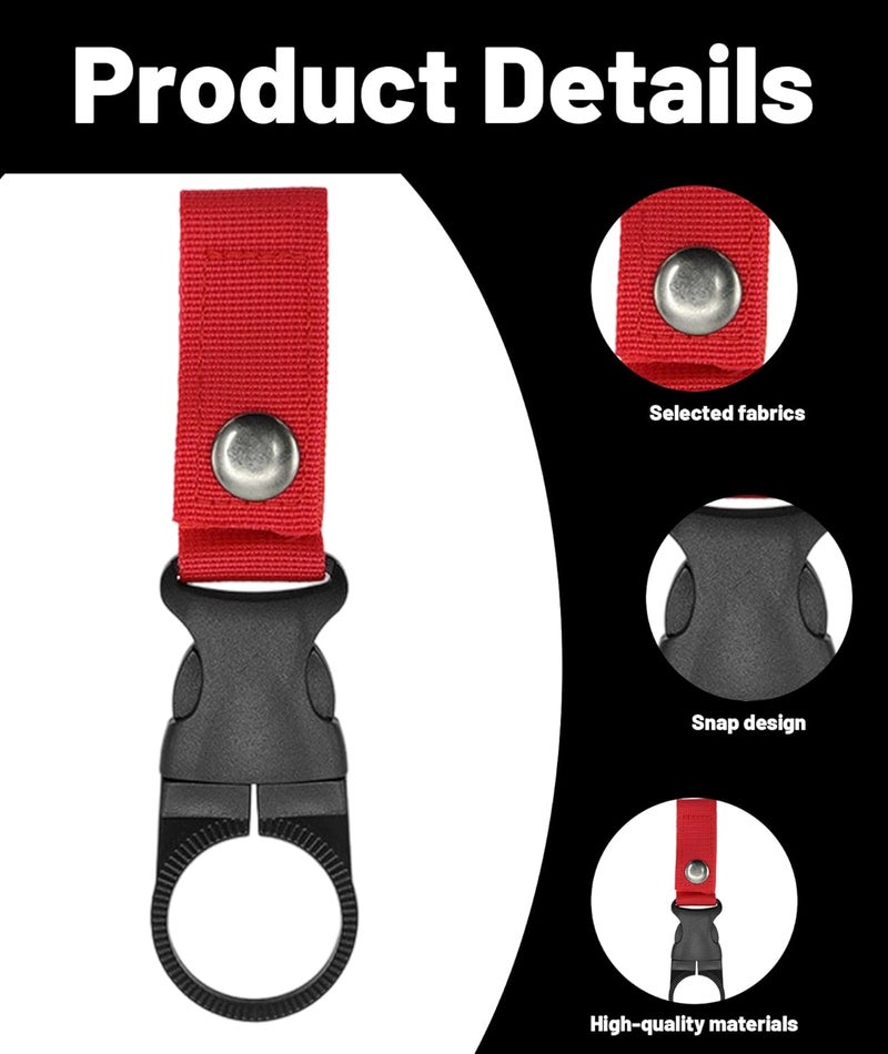 RupeeRise 4 Pack Bottle Holder, Carabiner for Water Bottles, Portable Hydration Solution for Outdoor Cycling, Hiking, Travel, Camping, and Travel - Image 3