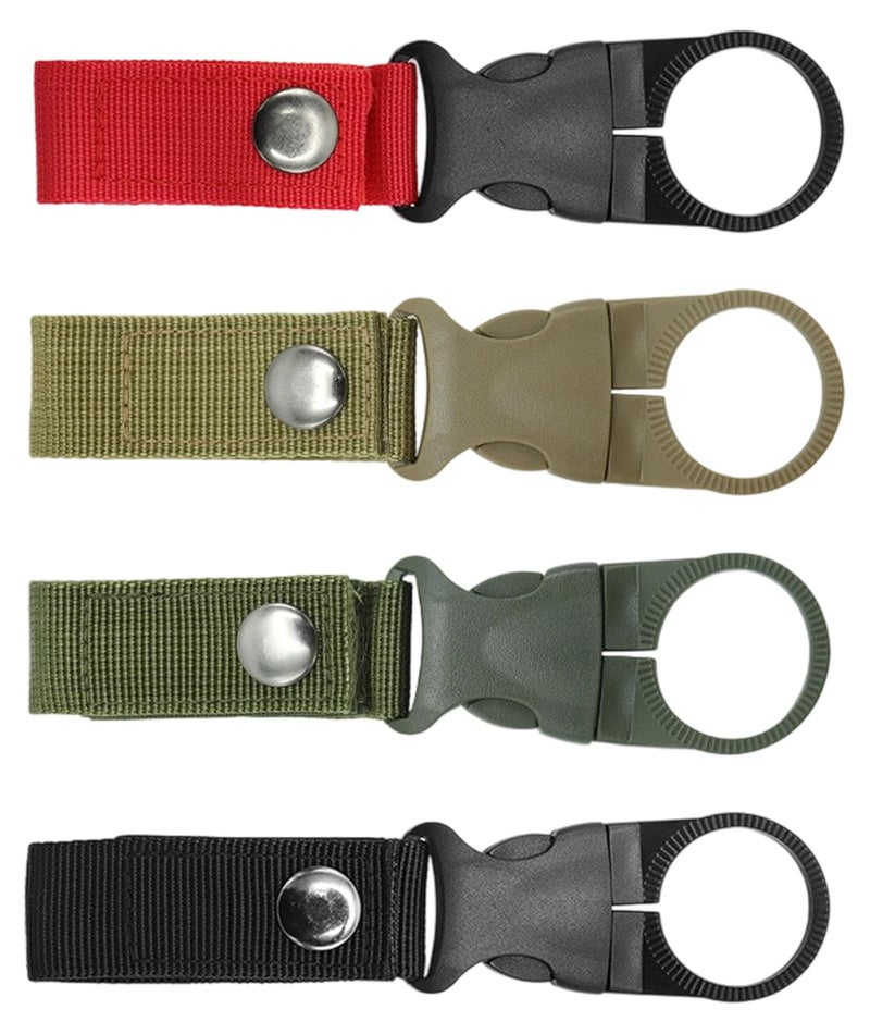 RupeeRise 4 Pack Bottle Holder, Carabiner for Water Bottles, Portable Hydration Solution for Outdoor Cycling, Hiking, Travel, Camping, and Travel - Image 1