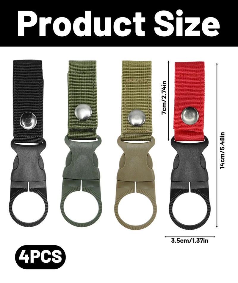 RupeeRise 4 Pack Bottle Holder, Carabiner for Water Bottles, Portable Hydration Solution for Outdoor Cycling, Hiking, Travel, Camping, and Travel - Image 2