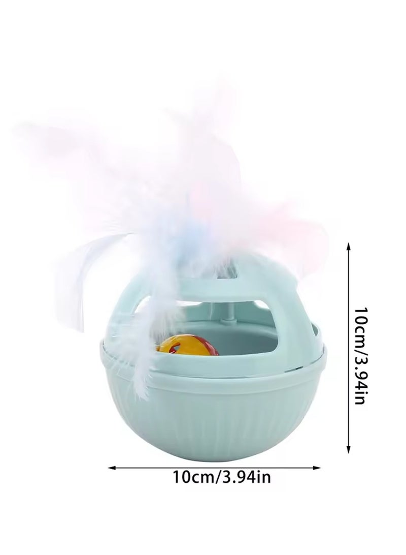 Generic Cat Educational Teasing Toys Rotating Track Slow Belt Feather Bells Orbicular Cat Stick Of The Tumbler Pet Supplies  - Image 2