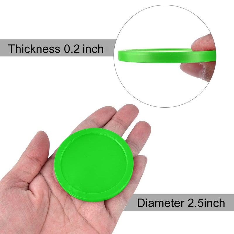 Coopay Coopay 12 Pieces Home Air Hockey Pucks 2.5 Inch Heavy Replacement Pucks for Game Tables Equipment Accessories, 12 Grams (Green)  - Image 2