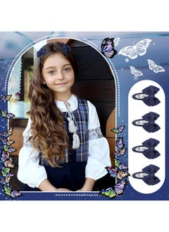 Hotop 56 Pcs School Uniform Hair Bows Set Round Tail Bow Elastic Hair Band Hair Clip Rib Bow Double Hairball Scrunchie Solid Bow Head Band Barrettes For Little Teen Toddler Girls (Navy Blue)  - Image 4