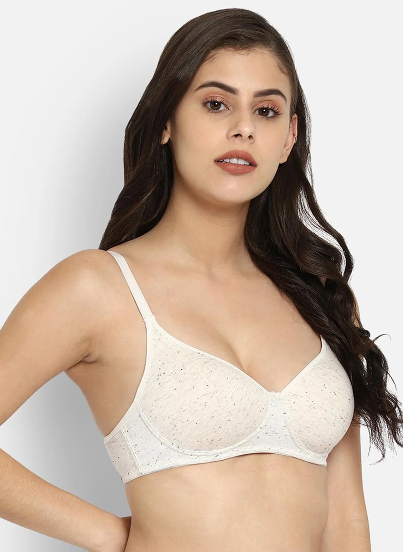 Clovia White Clovia Padded Non-Wired Full Cup T-Shirt Bra in White - Cotton for Women | Best Price UAE