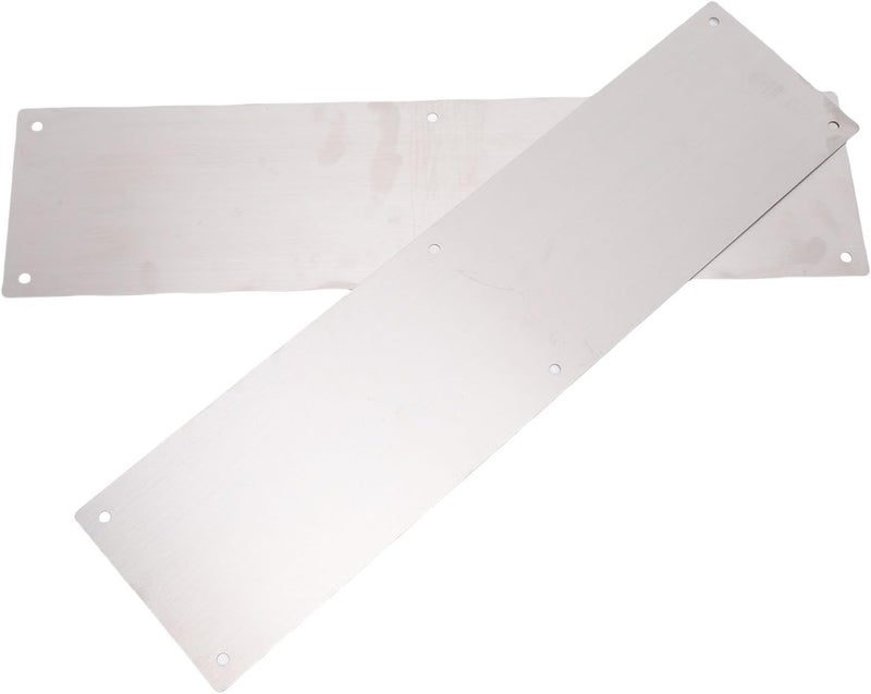 Fabater Door Kick Plate, Stainless Steel 15.7x3.9 Inch 2 Pieces Brushed Finish Screw Mount Dog Scratch Protection Kick Plate for Bottom of Door, Metal Guard with Included - Image 2