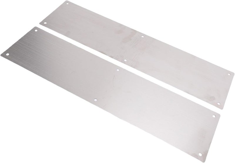 Fabater Door Kick Plate, Stainless Steel 15.7x3.9 Inch 2 Pieces Brushed Finish Screw Mount Dog Scratch Protection Kick Plate for Bottom of Door, Metal Guard with Included - Image 1