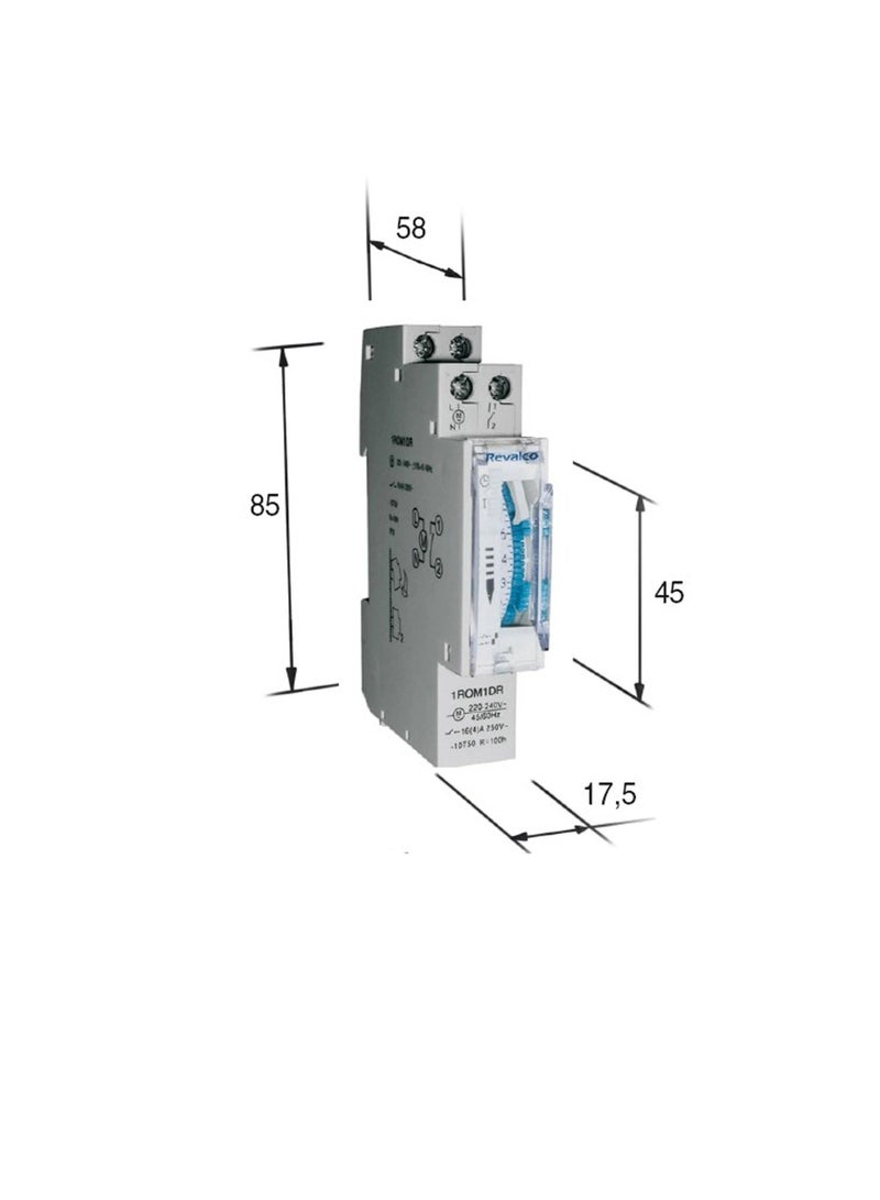 Daily Analogue Timer w/ Reserve 230-240V Din Rail Type  - Image 3