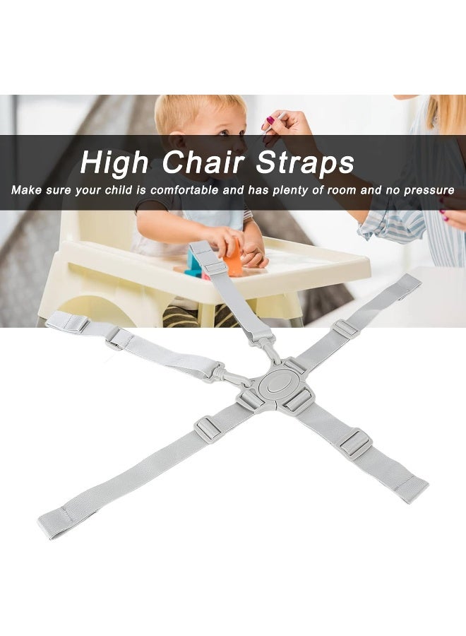 Jiawu 5 Point Baby Safety Strap Belt, Adjustable Universal Replacement High Chair Straps Harness Straps - Image 2