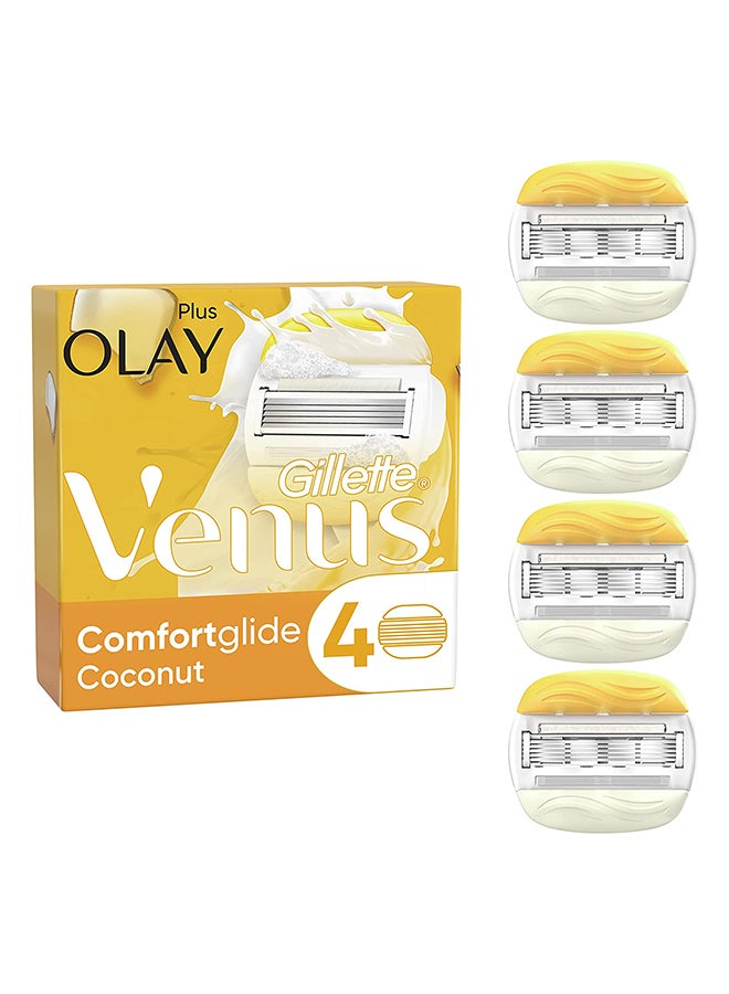 جيليت فينوس - خراطيش جوز الهند وأولاي، عبوة من 4 قطع