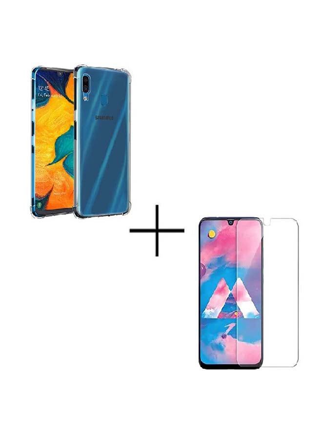 vesus Protective Case Cover With Screen Protector For Samsung Galaxy A20 Clear