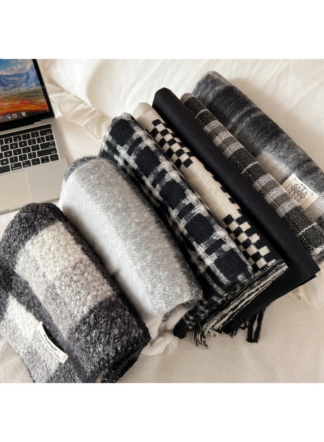 New Black Scarf For Both Men And Women, With A Cozy And Fragrant Atmosphere. Warm Scarf With A Textured Shawl - Image 3