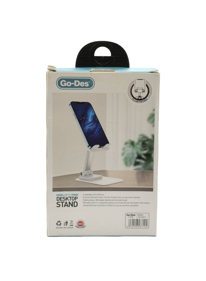 Go-Des GD-HD771 Foldable Phone Stand, Adjustable Multi-Angle Desktop Holder, Non-Slip, Portable Mount for Desk, Office, Kitchen & Car Dash. - Image 3