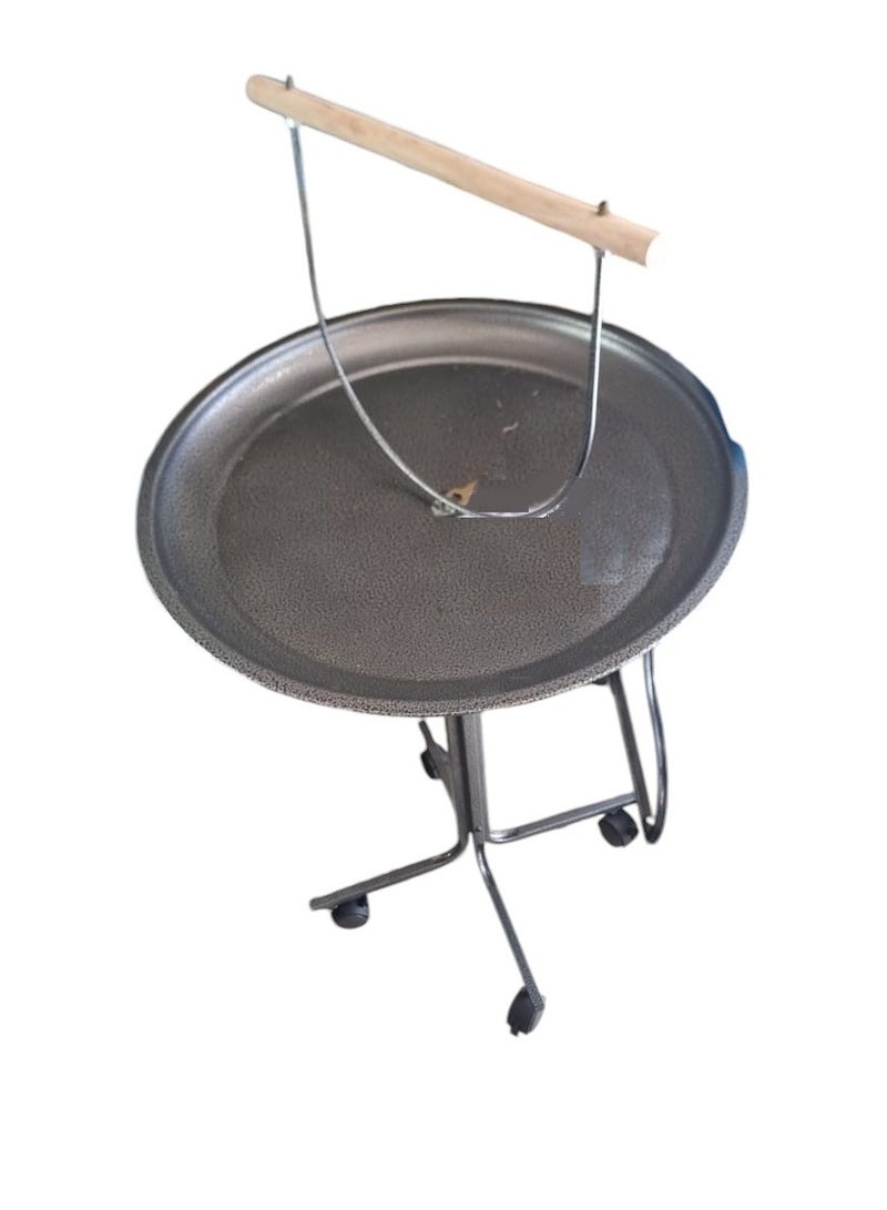 ستاند طيور الأليفة مع وعاءين وعجلات متحركة - Image 3