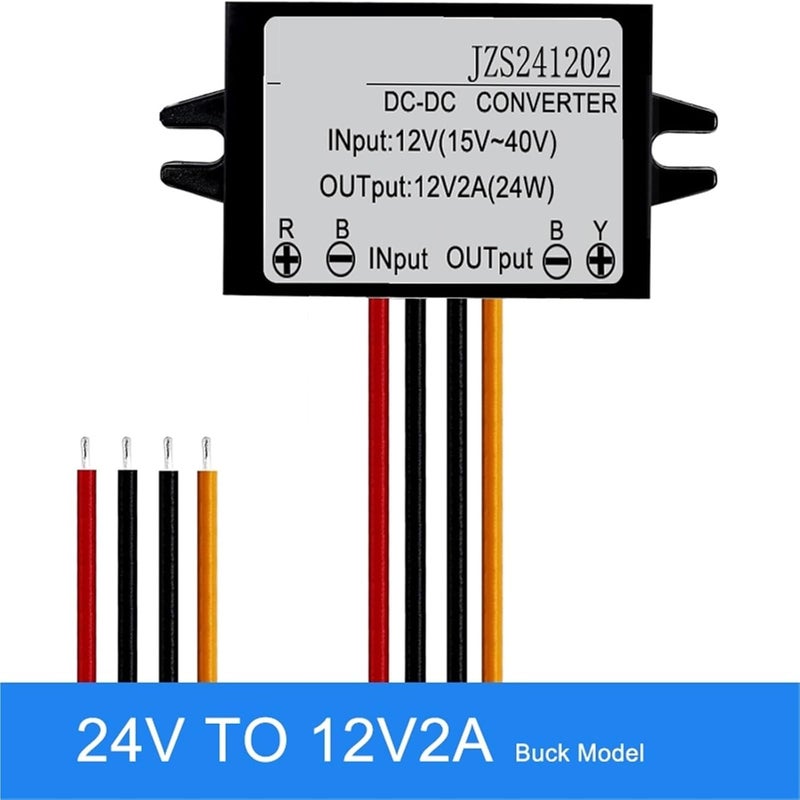 1pcs DC-DC Conventer 24V to 12V 5A 60W DC Step-Down Converter 15V 18V 20V 24V to 12V Car Power Module 24V to 12V Converter(24V to 12V2A) - Image 2