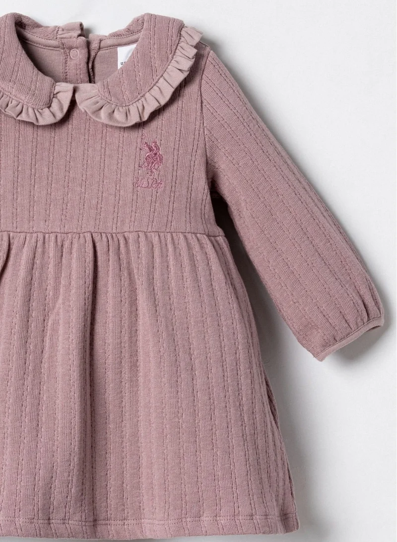 يو اس بولو اسن U.S. Polo Assn. Baby Girls Dusty Rose Dress