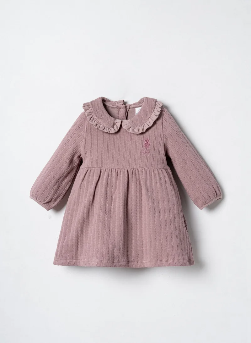 يو اس بولو اسن U.S. Polo Assn. Baby Girls Dusty Rose Dress