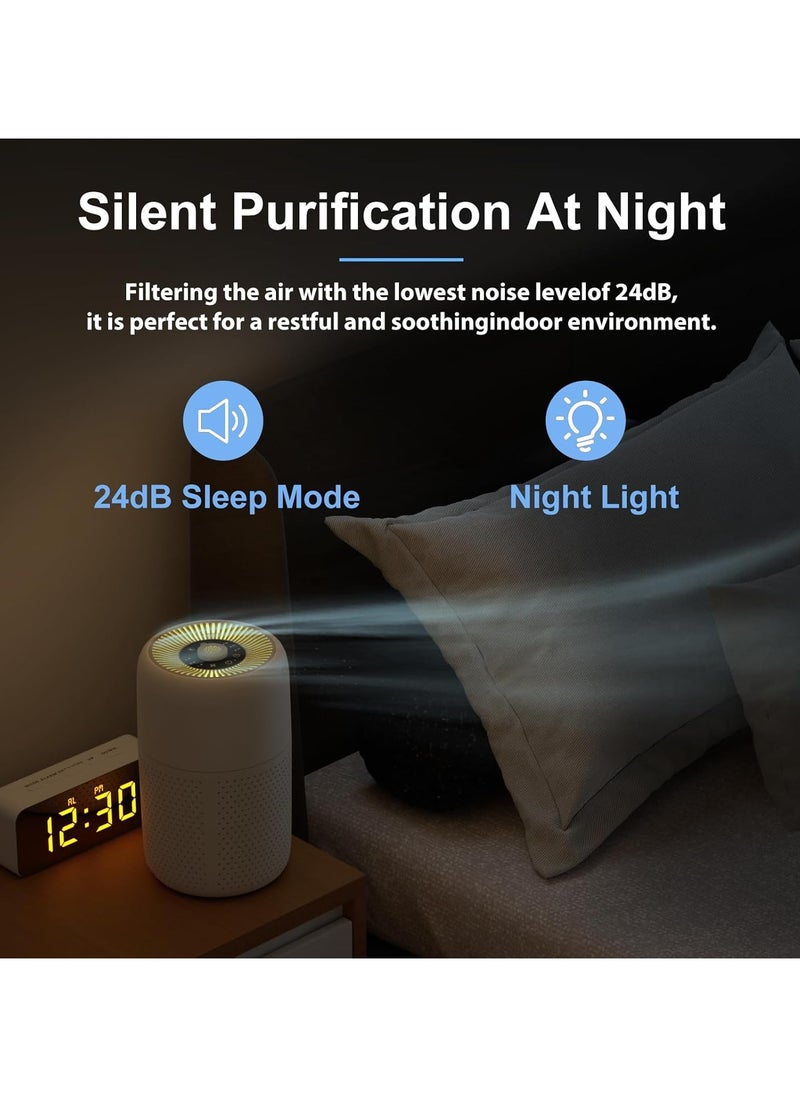 Arabest - Air Purifier, Air Purifier with H13 True HEPA Filter | For Allergens, Wildfires, Dust, Odours, Pollen, Pet Dander | Quiet 99.9% Removal to 0.1 micron | White - Image 1