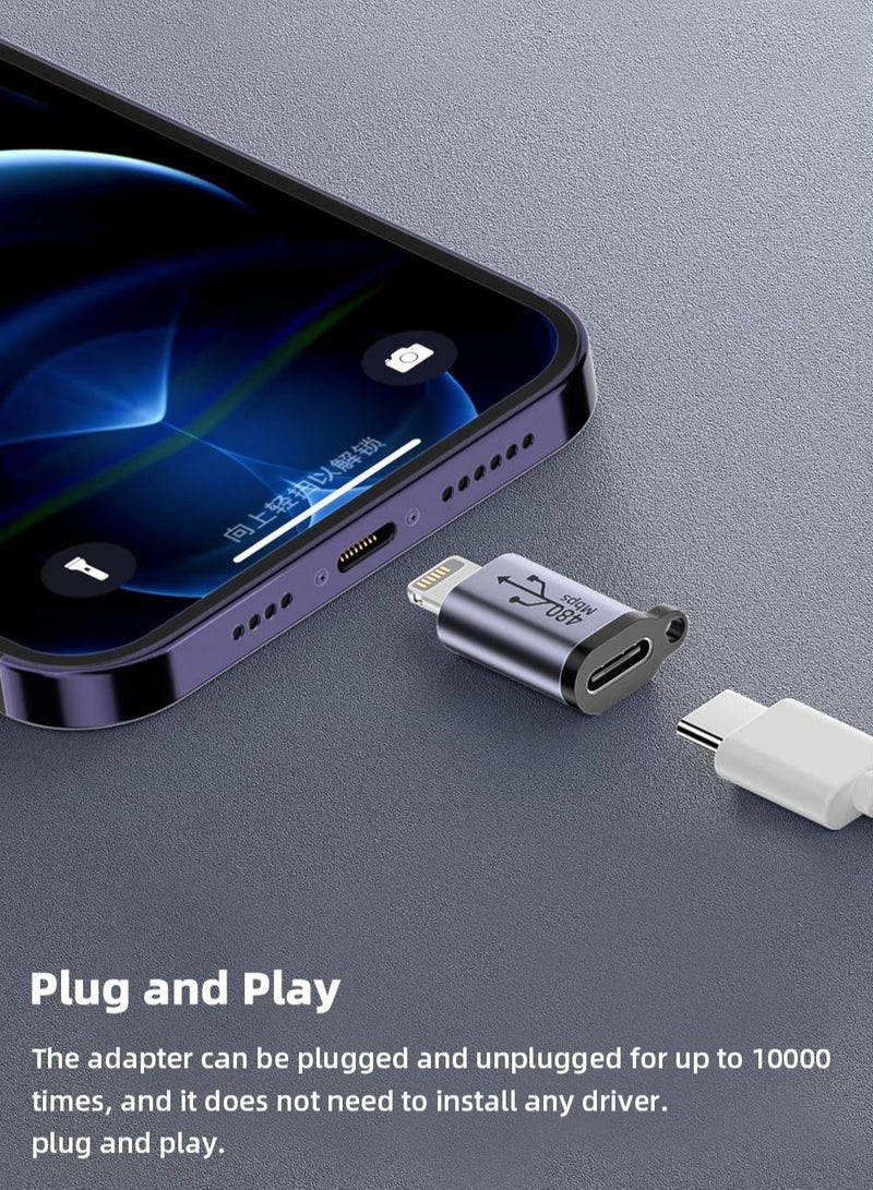 8 Pack USB C Lightning to Micro USB Adapter,  Micro USB and Lighting to USB C Extender, USB C Micro USB to Mini USB Connector use any interface, Black - Image 3