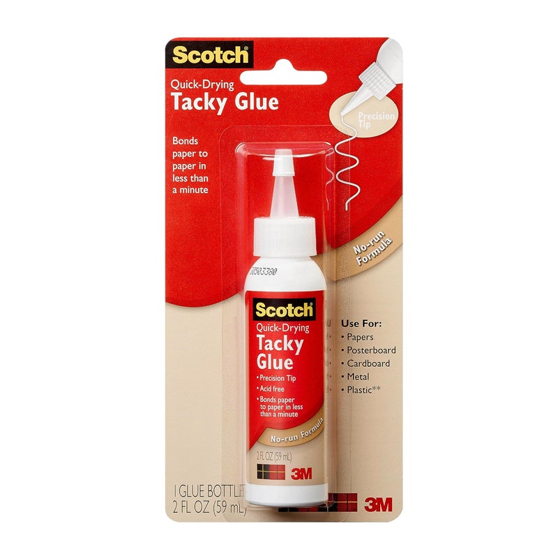 Scotch Quick Drying Tacky Glue, 2 fl oz, Acid Free and Photo Safe (6052A-1) - Image 1