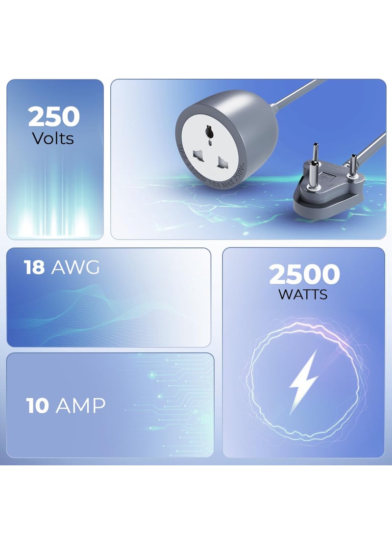 Lapcare LAPCARE Coord 10Meter Outlet Extension Cord 2500W High Power Output FireResistant with Child Safety Shutter Durable Build 3Pin Plug Multiple Protections Ideal for Home Office LSP224  - Image 5