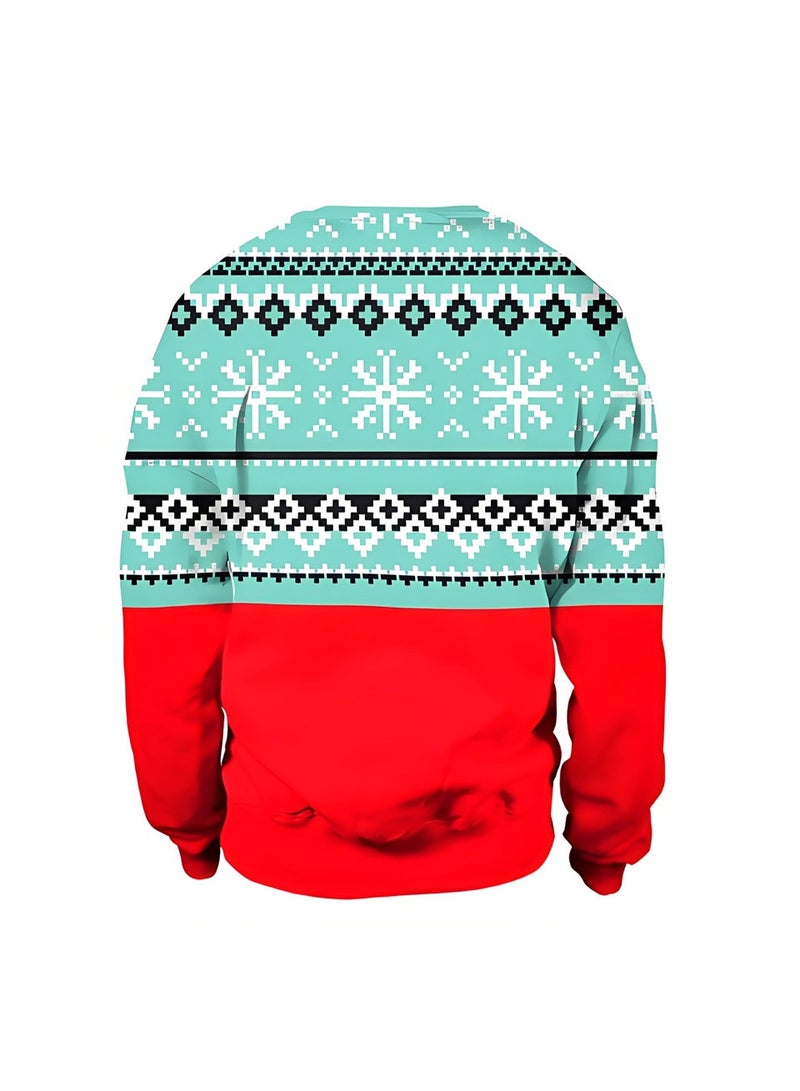 إسكدنيا جنس واحد عيد الميلاد القفز سترة مطبوعة سترة سترة الخريف الشتاء قمم الملابس - Image 2