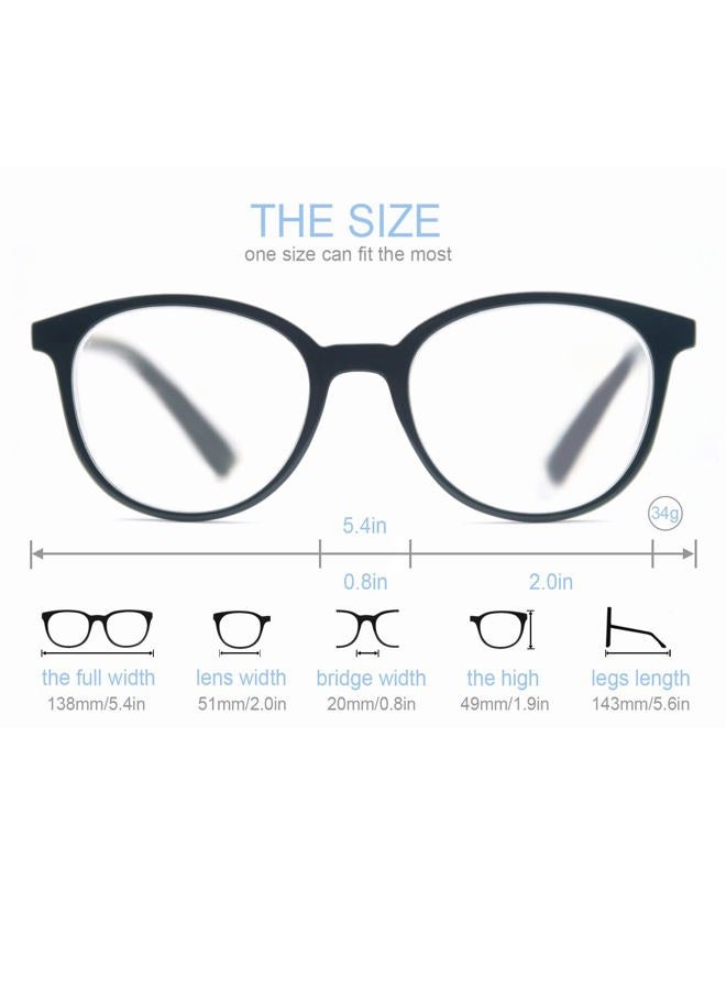 MODFANS Women Reading Glasses Blue Light Blocking 0.75 Men Readers Spring Hinges,Anti Glare UV Eyestrain ,Large Round Frame Computer Eyeglasses Women - Image 3