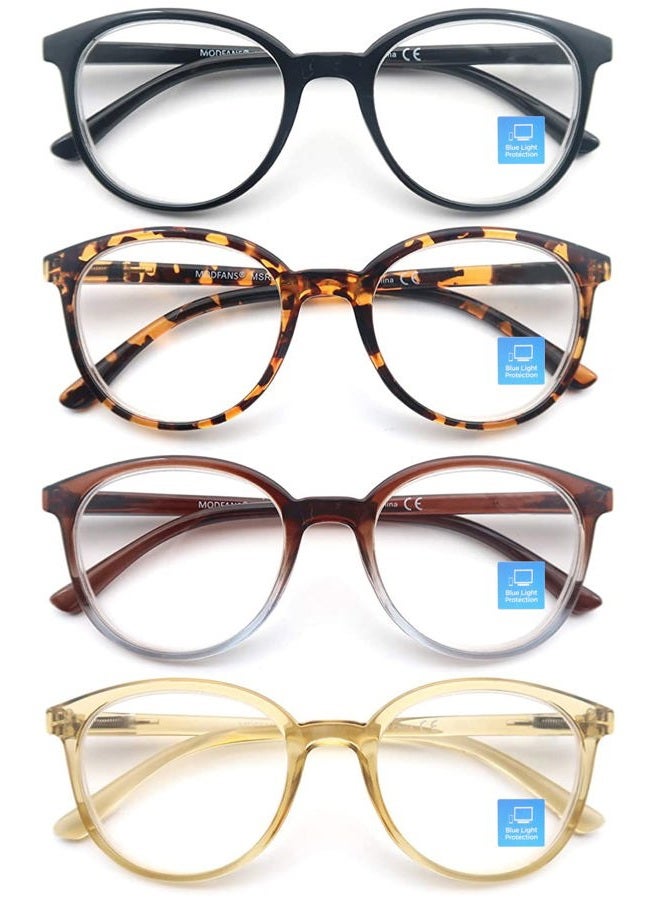 MODFANS Women Reading Glasses Blue Light Blocking 0.75 Men Readers Spring Hinges,Anti Glare UV Eyestrain ,Large Round Frame Computer Eyeglasses Women - Image 1