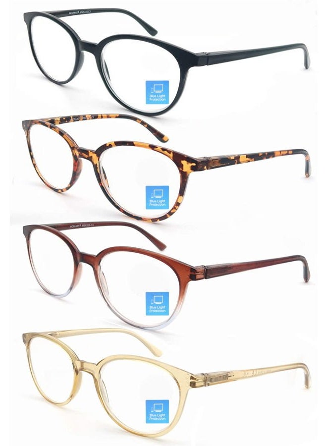 MODFANS Women Reading Glasses Blue Light Blocking 0.75 Men Readers Spring Hinges,Anti Glare UV Eyestrain ,Large Round Frame Computer Eyeglasses Women - Image 2