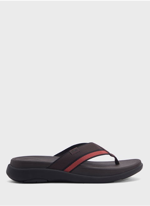 F-Mode Tonal Edge Webbing Thong Flip Flops