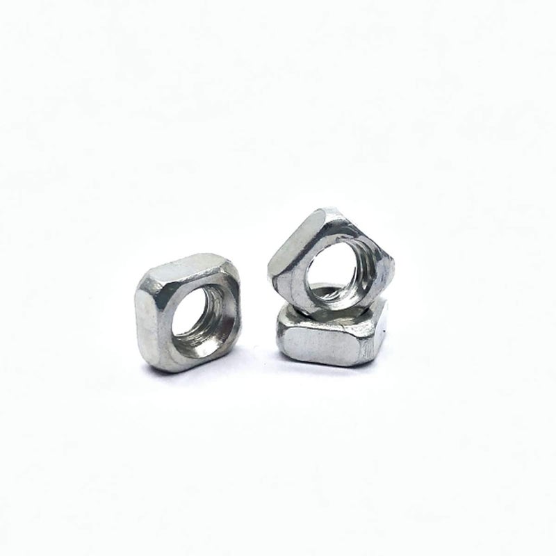 DGZ 200pcs M5 Square Nut, Metric Coarse Thread Nut,Zinc Plated, Silver Tone(Size: M5×8×4). - Image 3