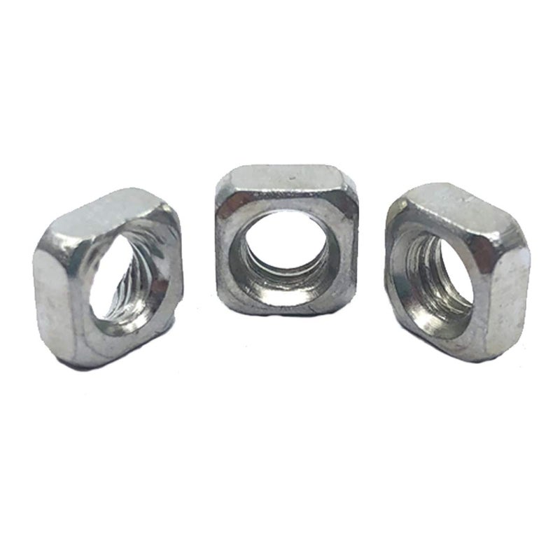 DGZ 200pcs M5 Square Nut, Metric Coarse Thread Nut,Zinc Plated, Silver Tone(Size: M5×8×4). - Image 2
