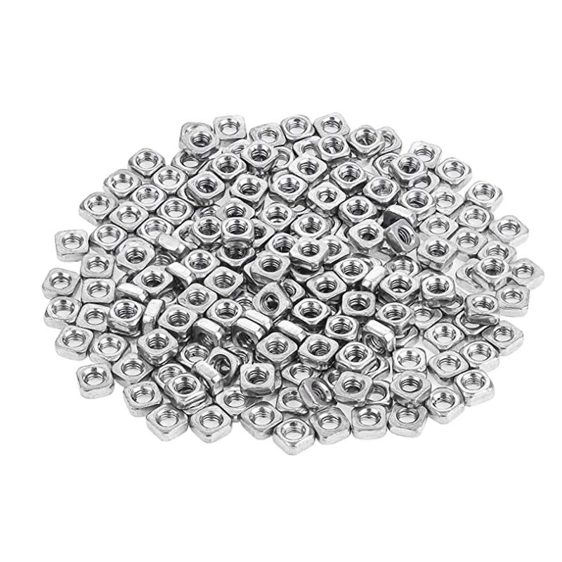DGZ 200pcs M5 Square Nut, Metric Coarse Thread Nut,Zinc Plated, Silver Tone(Size: M5×8×4). - Image 1