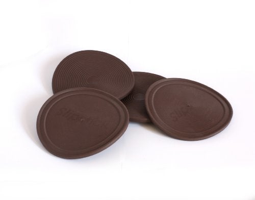 Slipstick CB885 3-1/2 Inch Large Non Slip Rubber Floor Surface Protector Pads (Set of 4 Grippers) Round - Chocolate Brown - Image 2