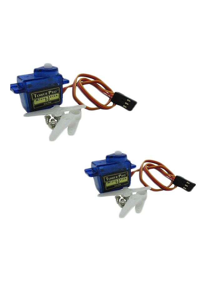 2-Piece Servo Motor Set Blue/White/Black
