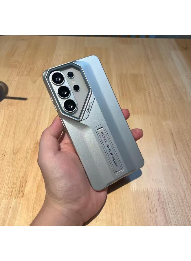 GKK for Samsung Galaxy S26 Ultra Case with Camera Lens Protection, Shockproof PC + PU Armor Cover, Built-in Kickstand, Mecha Style Anti-Scratch، Titanium Gray A، Samsung Galaxy S26 Ultra - Image 3
