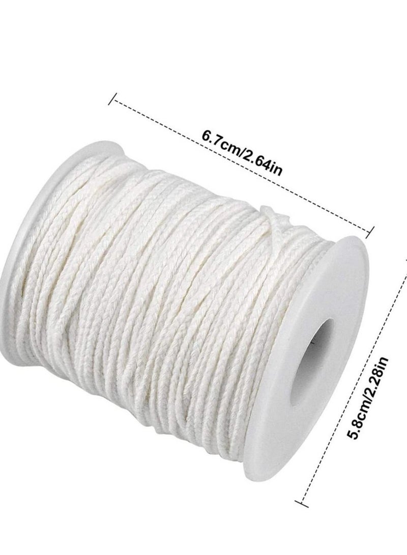 Captaintech Candle Wick, 24 Ply Braided Cotton Wick Core Making Kit Low Smoke String Line Universal Spool Natural Material Handmade Supplies for DIY, 2 Rolls - Image 4